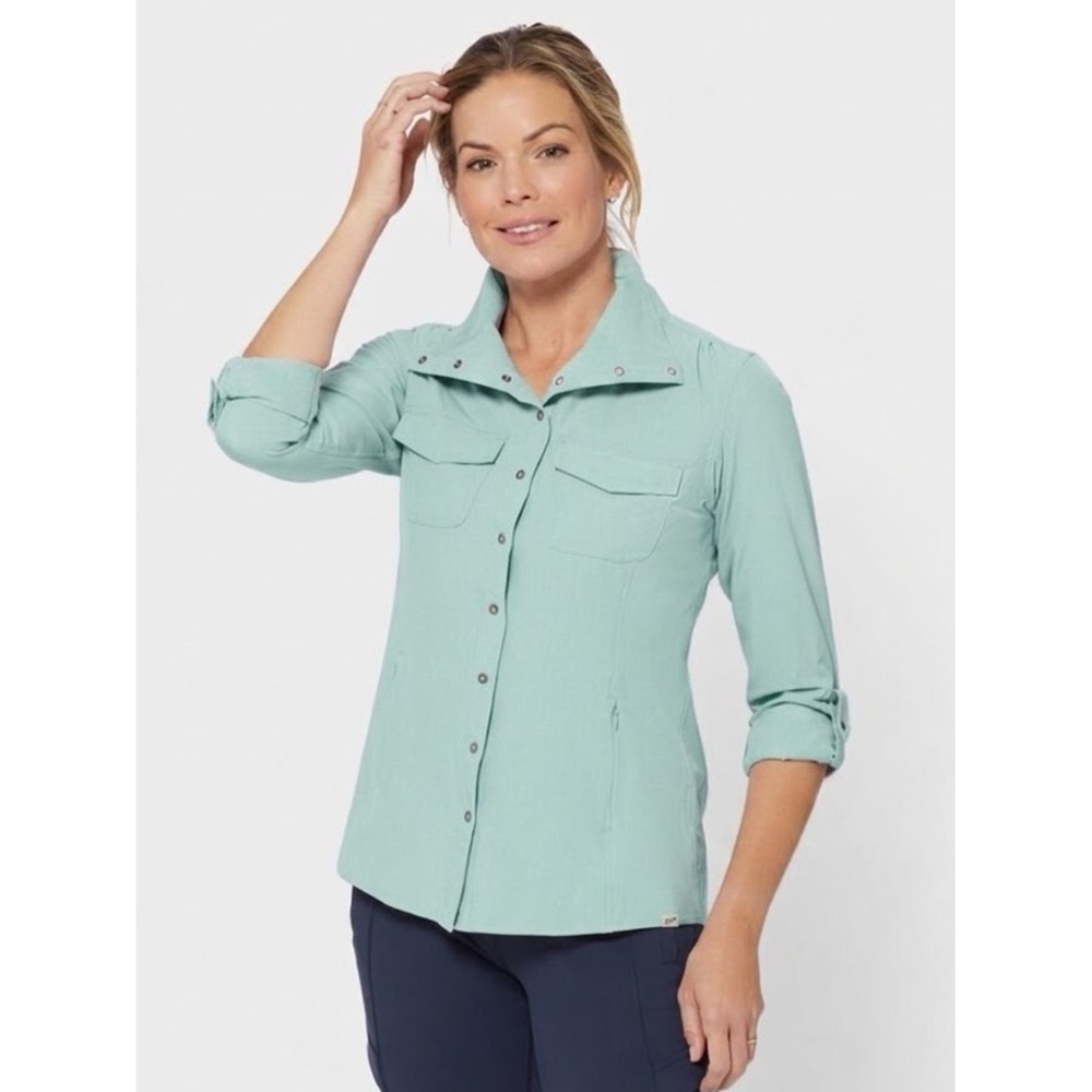 Duluth Trading Co Sol Survivor Sun Protection Shirt Jac Seafoam XS Outdoorsy